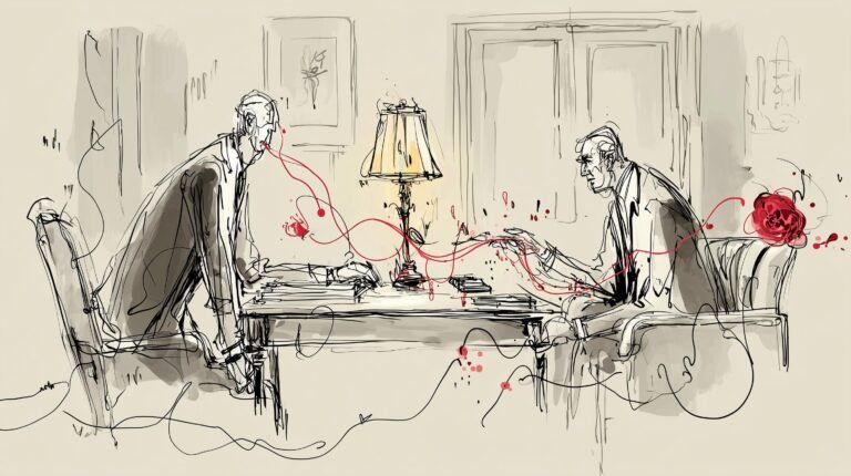 Conseiller financier penché vers un enregistreur holographique reliant client et données