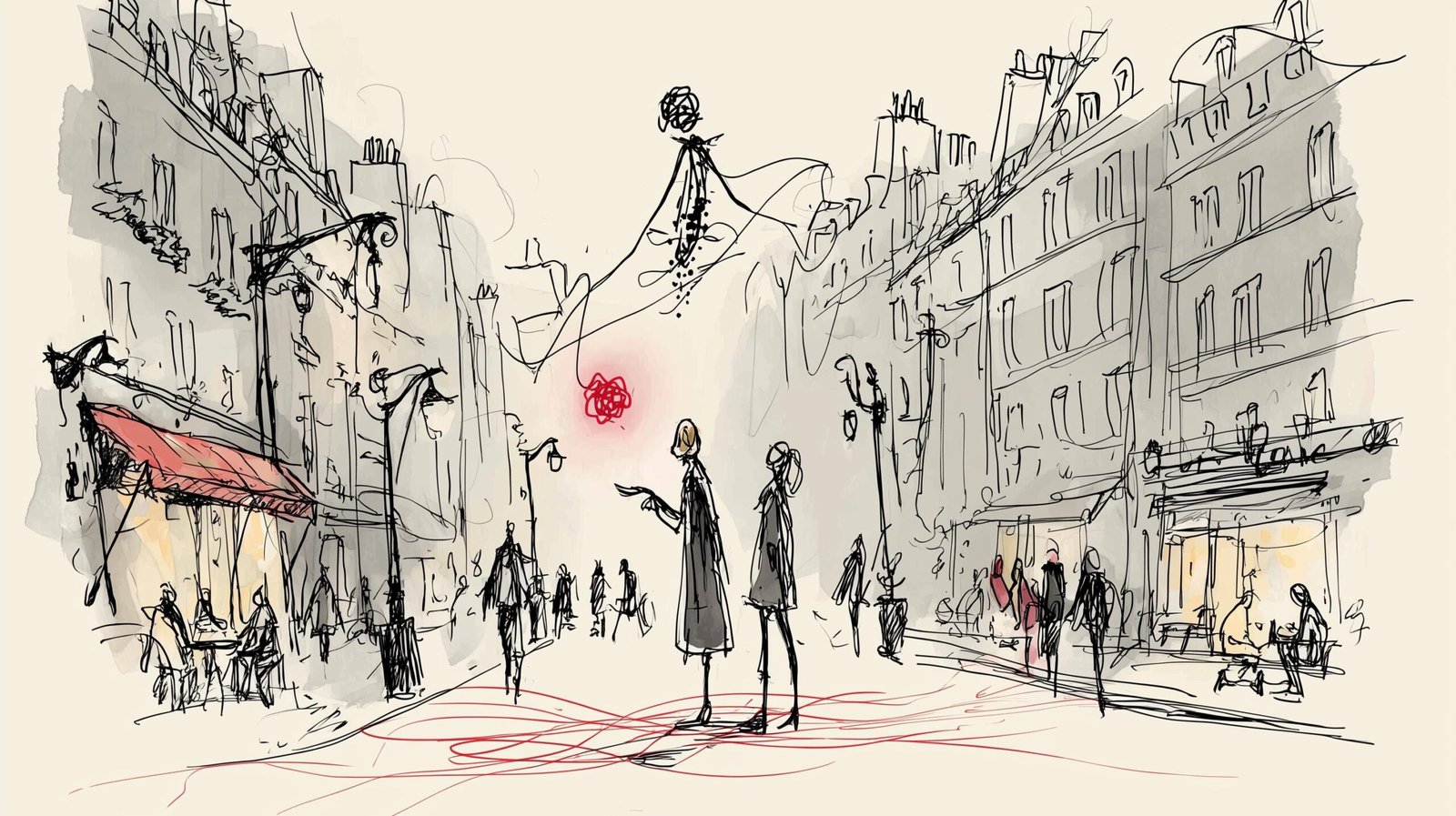 Acheteuse en trench atteint un assistant holographique en forme de cerveau origami