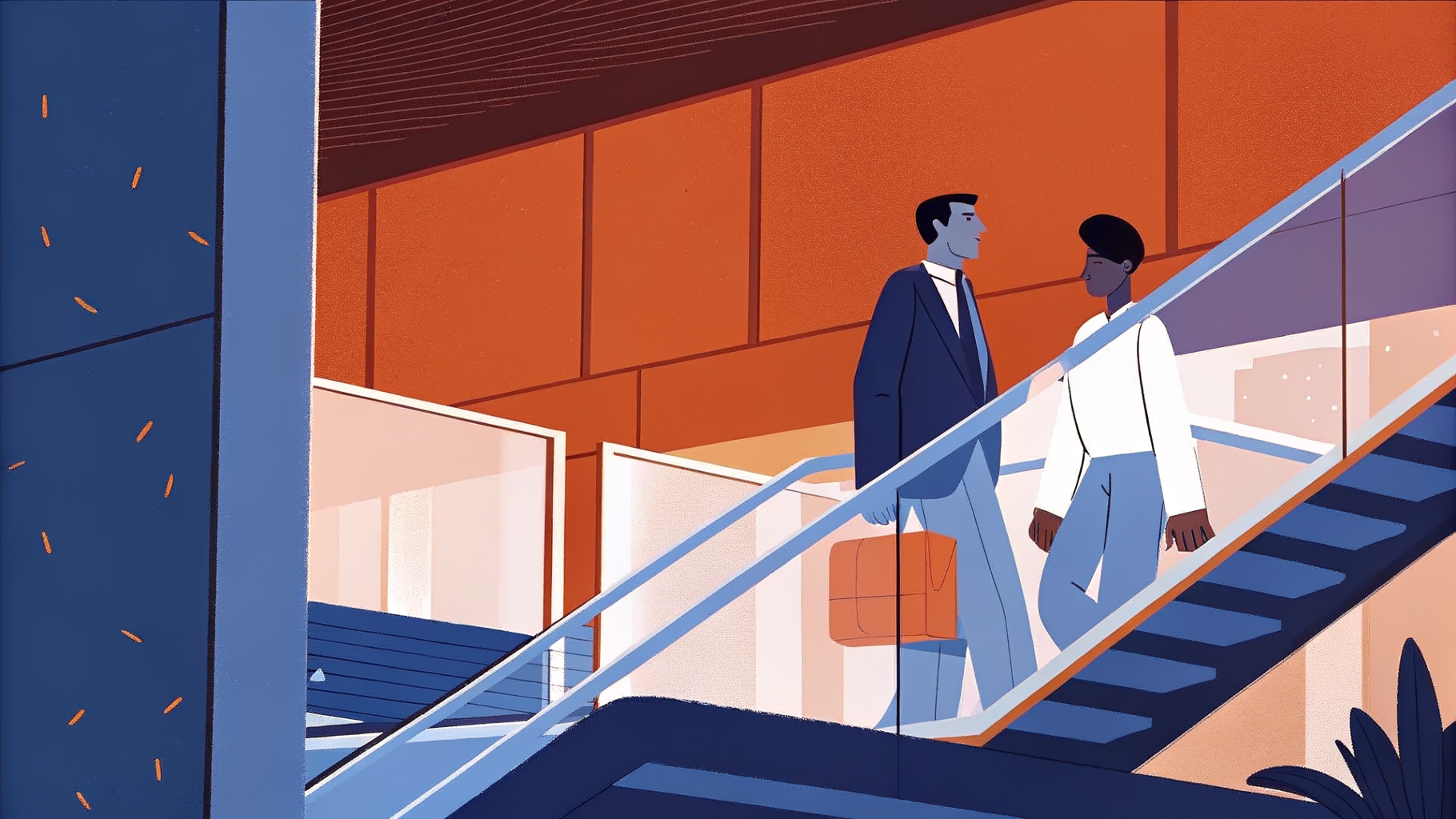 Professionnel devant escalier de circuits lumineux atteignant clé-circuit tenue par main robotique