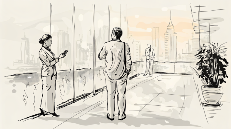 Dirigeant sur toit vitré tenant un orbe lumineux et un jeune plant, usine ouverte en contrebas