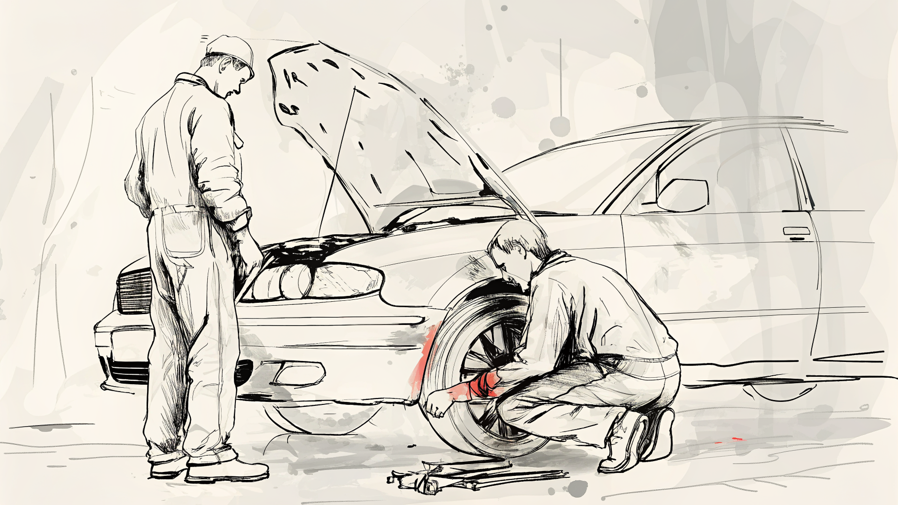 Technicien sur passerelle réglant câbles autour d'un orbe translucide à anneaux lumineux