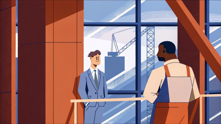 Professionnel transformant piliers anciens en agents lumineux dans atrium vitré au crépuscule