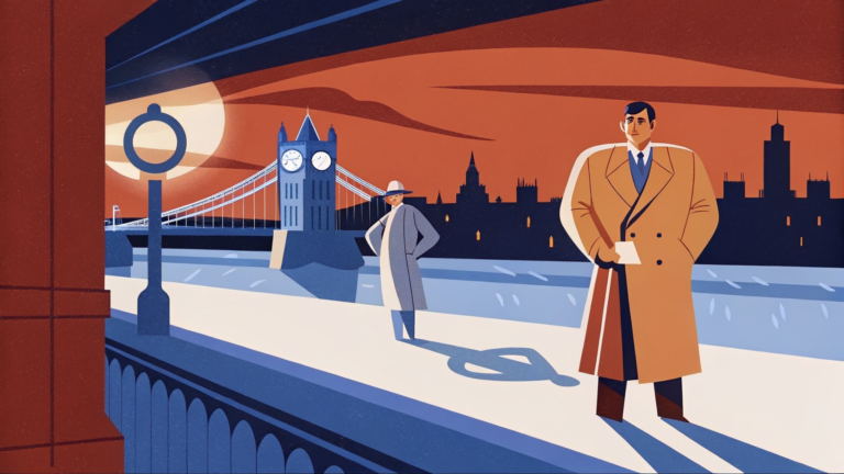 Officiel sur berge, compas lumineux projetant bouclier face drones ombragés