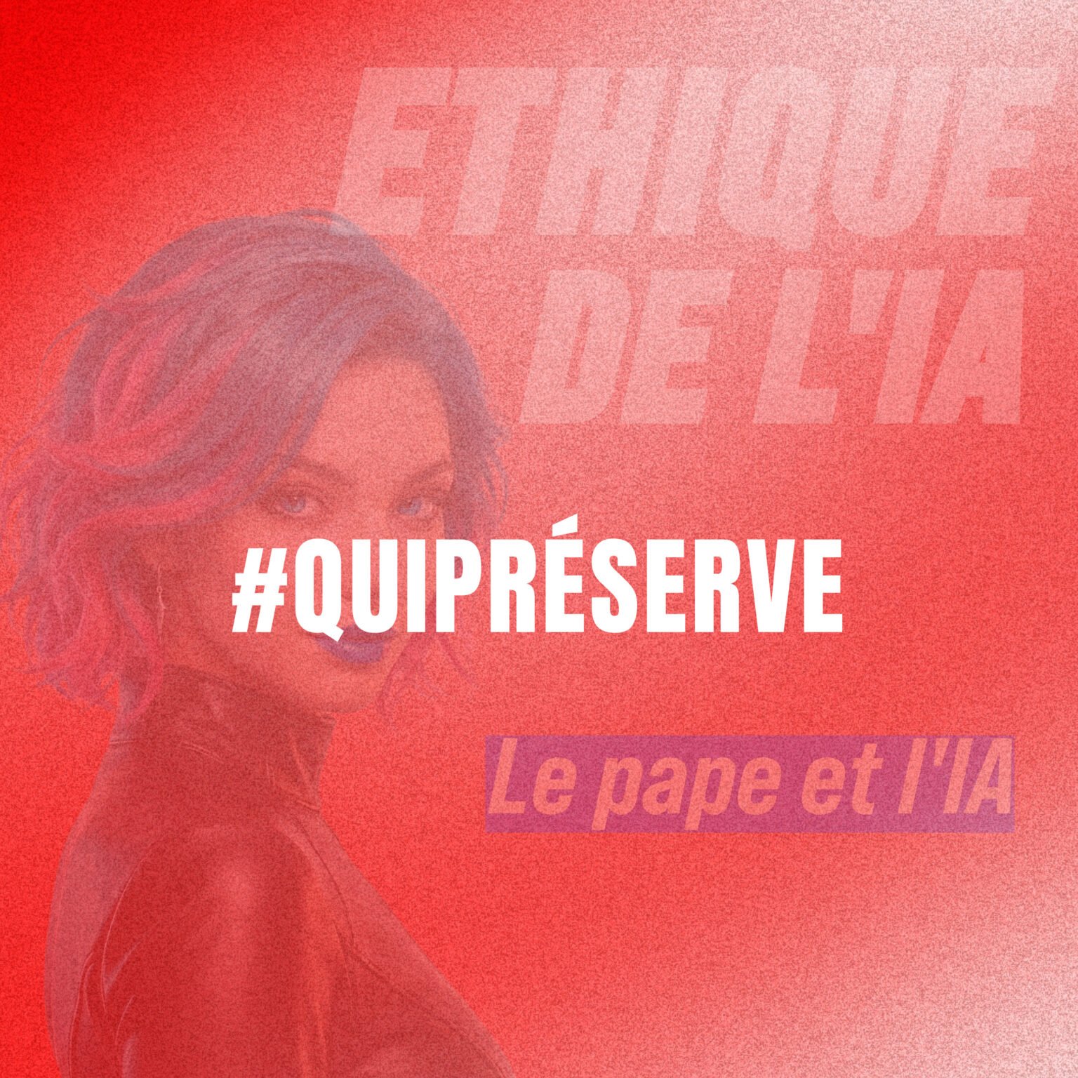 Illustration d’un podcast pédagogique sur l’IA et la désinformation, montrant des échanges d’informations numériques et la question de la confiance dans le débat public.